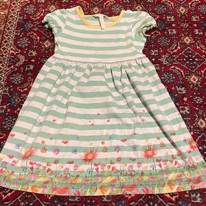 Matilda Jane dress size 6 short sleeve striped green floral spring